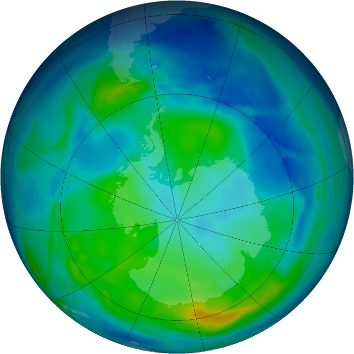 Antarctic ozone map for 16 May 2006